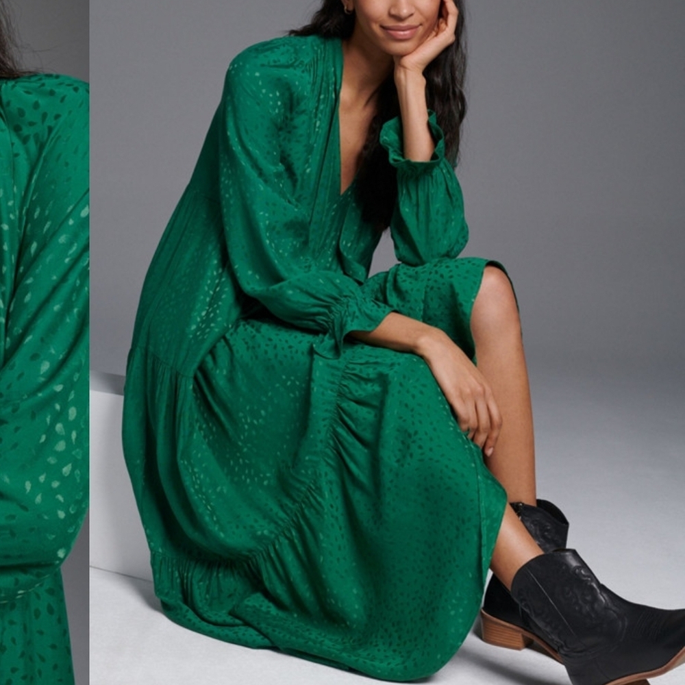 Anthropologie Maeve Emerald Dress